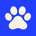 PAWVO cobalt and cream paw-print favicon